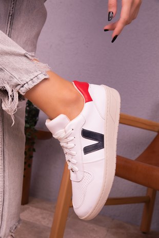 Hella Beyaz-Kırmızı Kadın Sneaker 16934